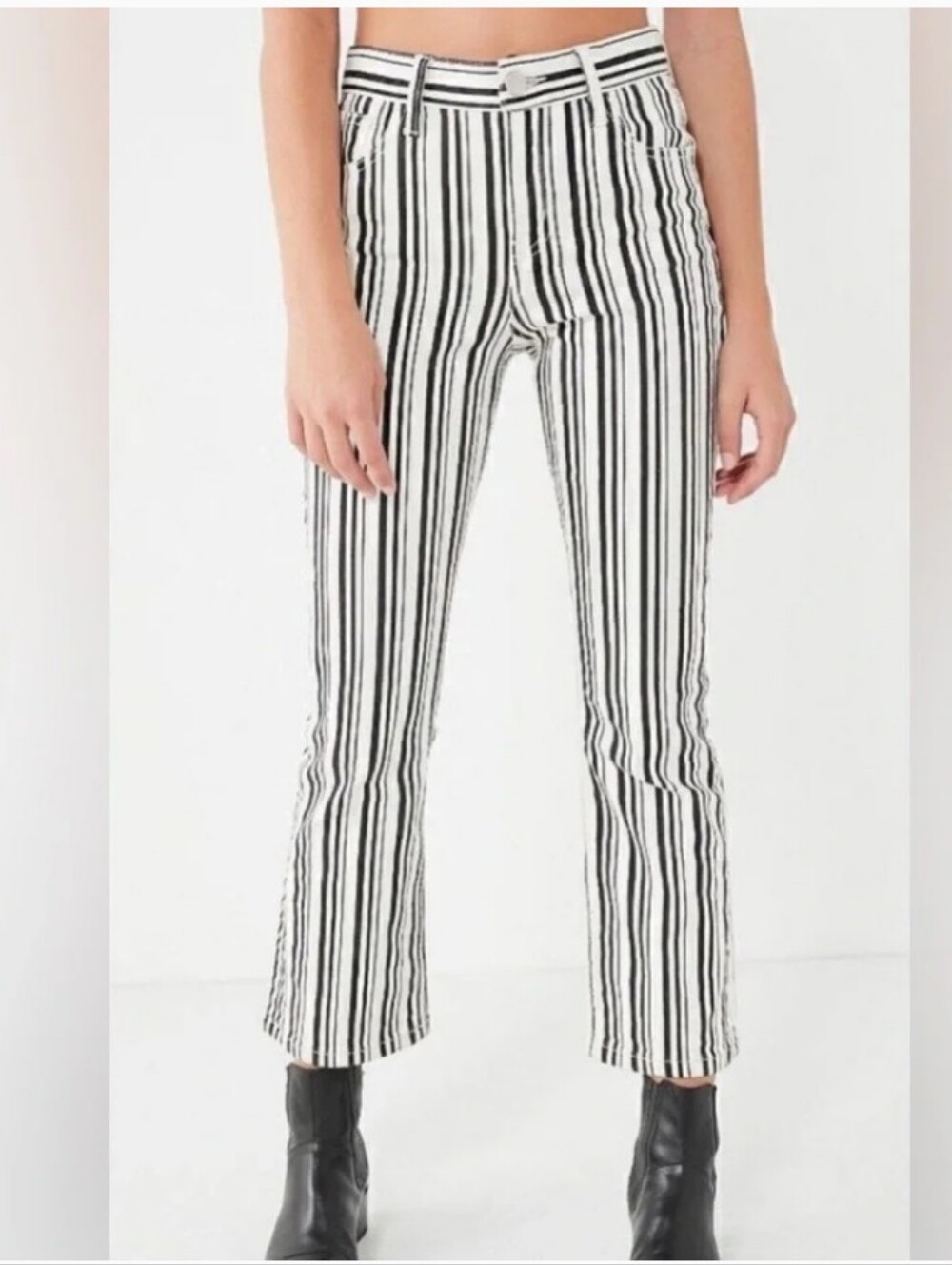 BDG Striped Flared Ankle Cropped jeans